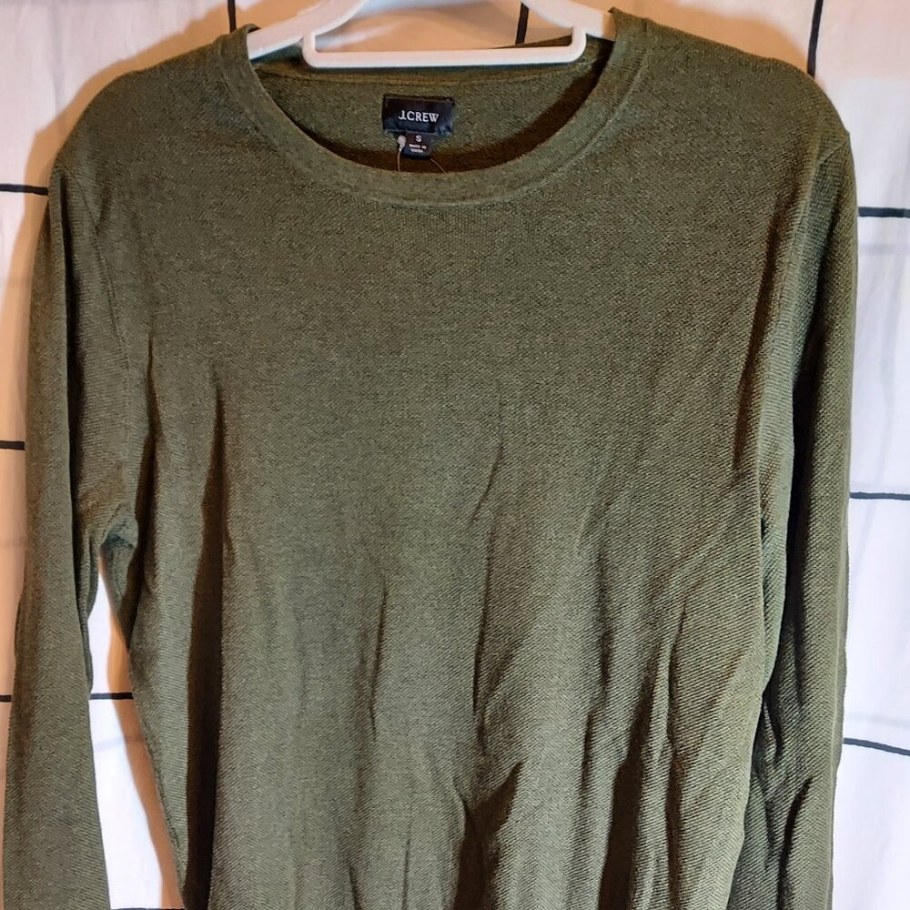 J. Crew Green NWT Men’s S Cotton-Cashmere Crewneck Sweater